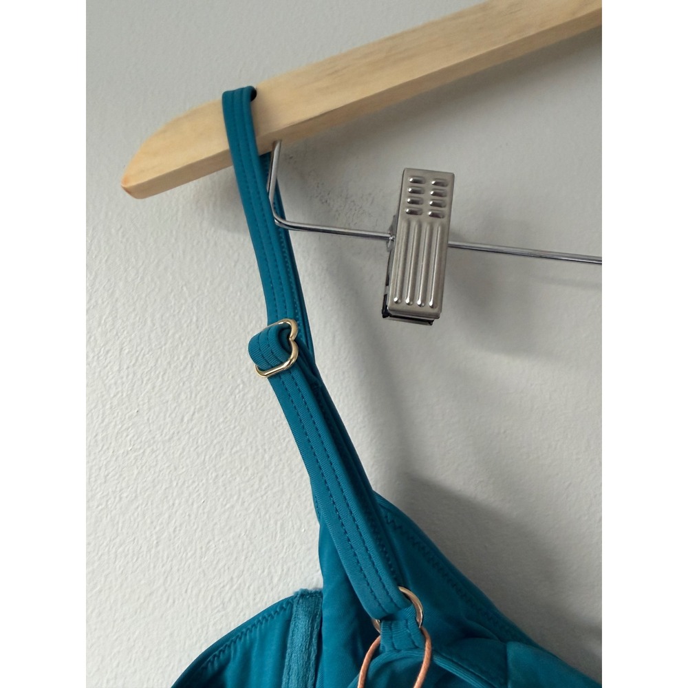 Quince Italian Demi Underwire Bikini Top Teal Blue XL NWT - Picture 8 of 8